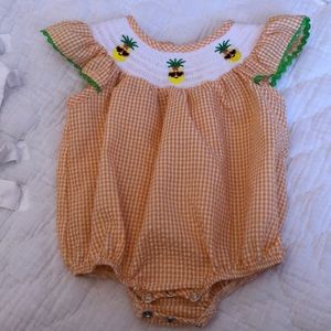 Orange Pineapple Seersucker Bishop